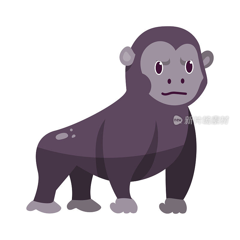 Isolated cartoon of a gorilla